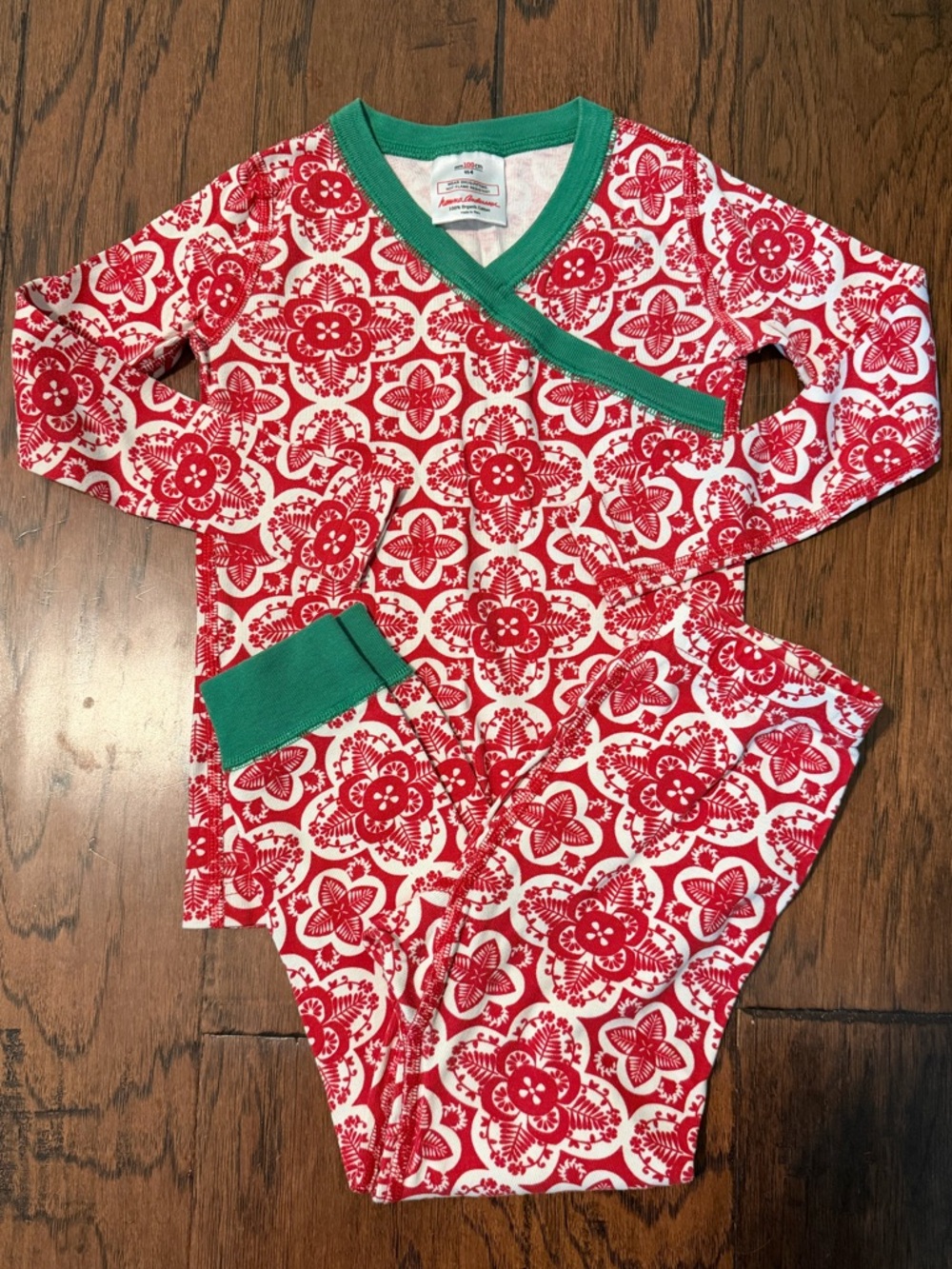 Hanna Andersson Floral Christmas Pajama Set Size 4